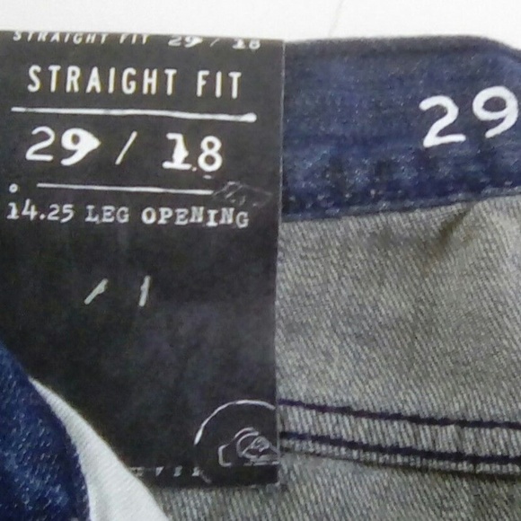 QUIKSILVER BOYS Blue JEANS 29/18 STRAIGHT FIT 14.25 Leg Opening Zip Button - Picture 6 of 8